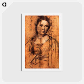 アートポストカード-Portrait of a Young Woman - ティツィアーノ ヴェチェッリオ Postcard.