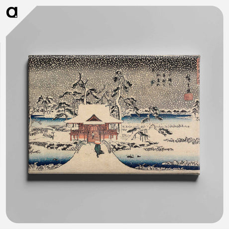 アートパネル-Snow Scene at the Shrine of Benzaiten in the Pond at Inokashira
 - 歌川 広重 Canvas.