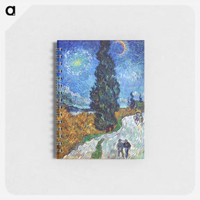 アートメモ帳-Road with Cypress and Star - フィンセント ファン ゴッホ Memo.