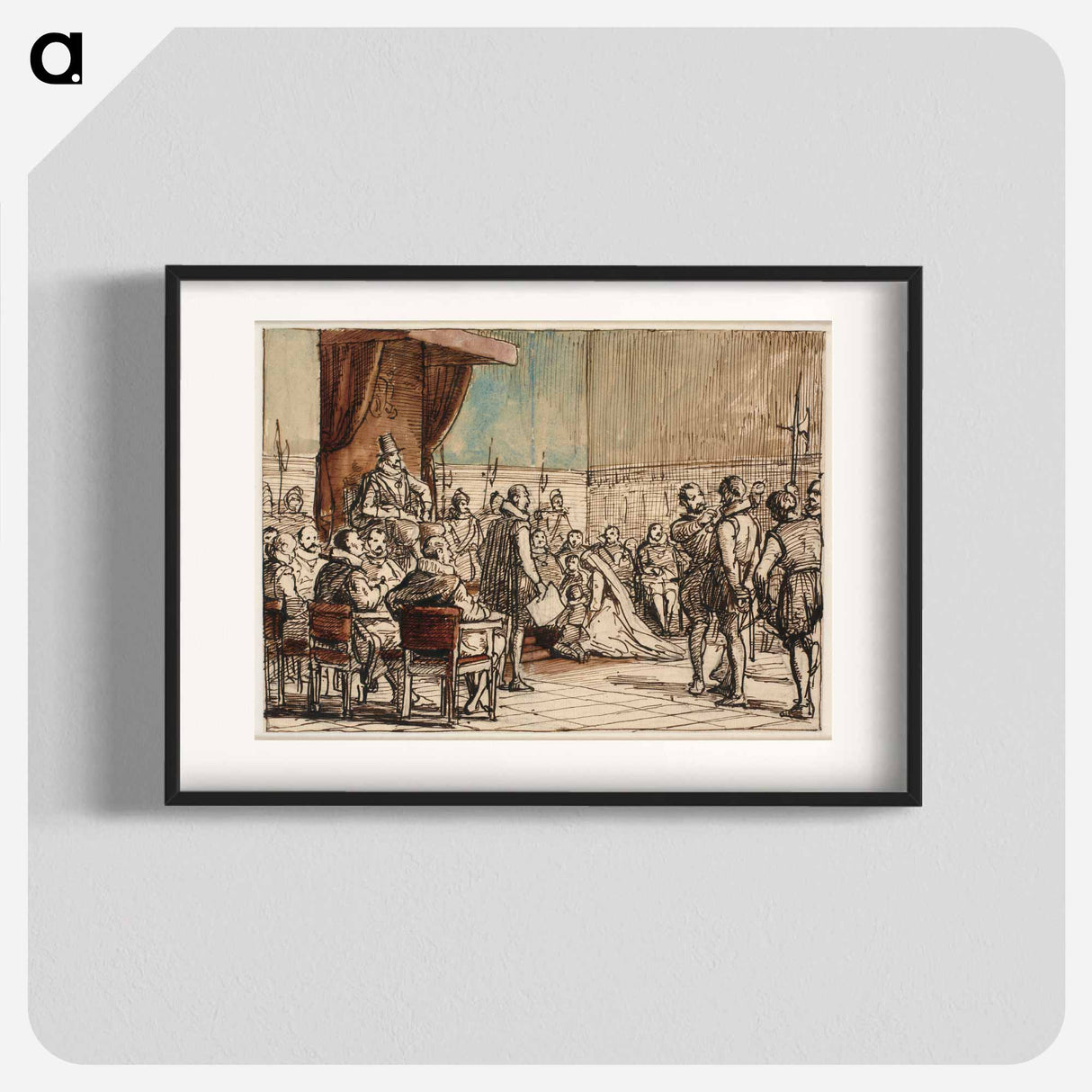 Chr.4. lets the executioner take the chain of command and the sword from the forger Christopher Rosenkrantz by Wilhelm Marstrand - ヴィルヘルム マーストランド Poster.