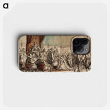 Chr.4. lets the executioner take the chain of command and the sword from the forger Christopher Rosenkrantz by Wilhelm Marstrand - ヴィルヘルム マーストランド Phone Case.