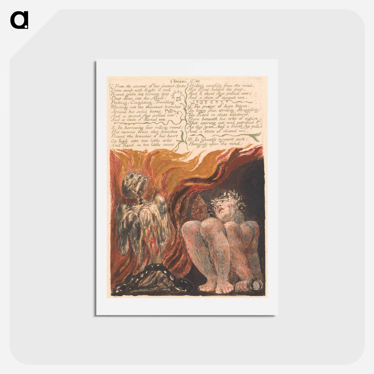 アートポストカード-The First Book of Urizen, Plate 10 - ウィリアム ブレイク Postcard.