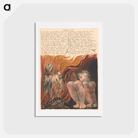 アートポストカード-The First Book of Urizen, Plate 10 - ウィリアム ブレイク Postcard.