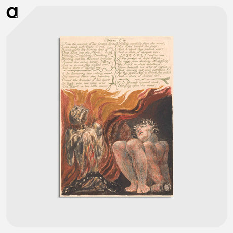 アートポストカード-The First Book of Urizen, Plate 10 - ウィリアム ブレイク Postcard.