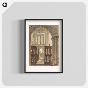 アートポスター-Interior of the Belfry, Bushey Church - ウィリアム ヘンリー ハント Poster.