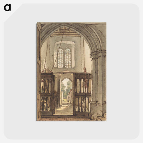 アートポストカード-Interior of the Belfry, Bushey Church - ウィリアム ヘンリー ハント Postcard.