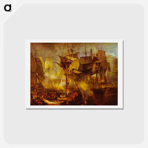 アートポストカード-The Battle of Trafalgar, as Seen from the Mizen Starboard Shrouds of the Victory - ウィリアム ターナー Postcard.