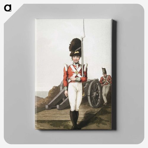 Illustration of grenadier or the first West York militia - 19世紀のヨークシャー Canvas.