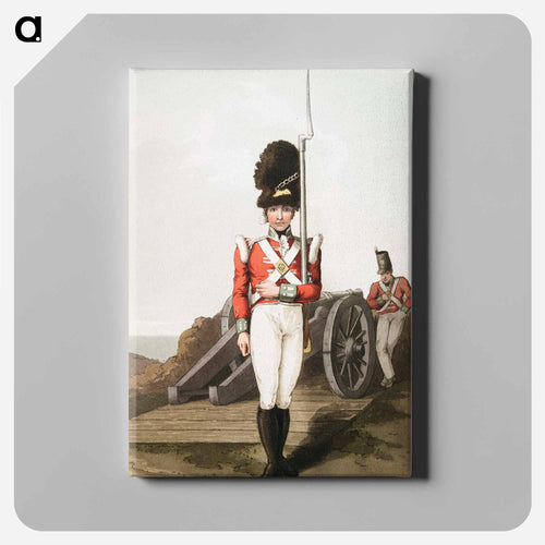 Illustration of grenadier or the first West York militia - 19世紀のヨークシャー Canvas.