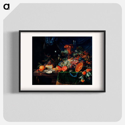 Fruits and oysters - エイブラハム ミニョン Poster.