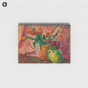 アートメモ帳-Two vases with tulips - アルフレッド ウィリアム フィンチ Memo.