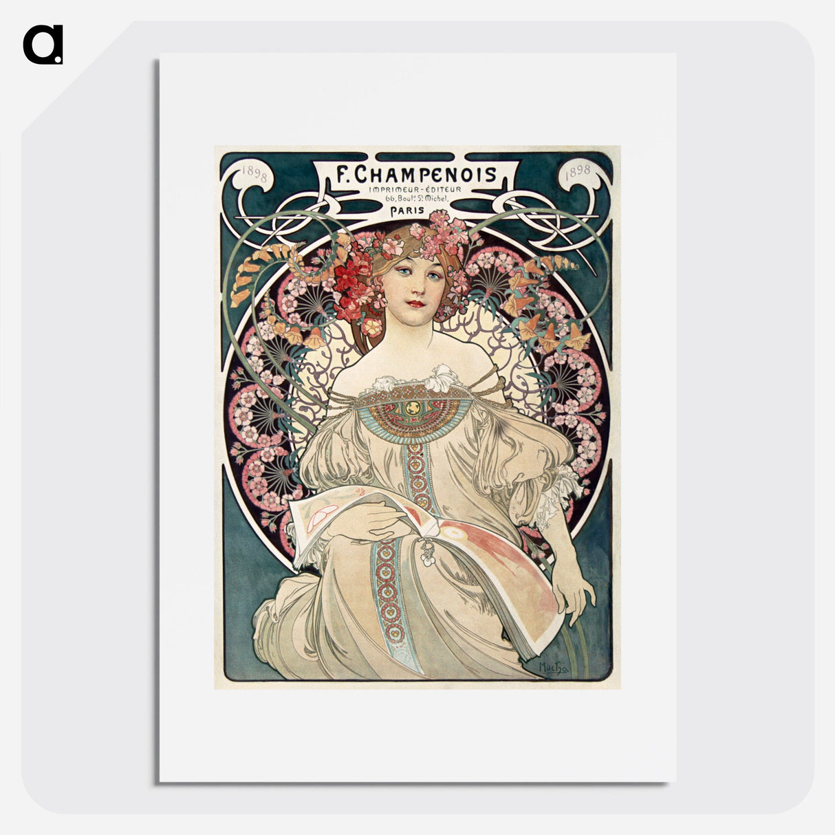 Alphonse Mucha(アルフォンス ミュシャ) - F. Champenois Imprimeur - Editeur - アルフォンス ミュシャ Poster. - artgraph.「アートをもっと気軽に」世界の名画やアート作品をポスターなど身近なアイテムにプリントして販売するサイト「artgraph.」ポスター、アートフレーム、スマホケース、ノート…etcなど多くの製品を用意しております。専属アーティストの作品もあり、ここだけしか買えないアートに出会えます。│