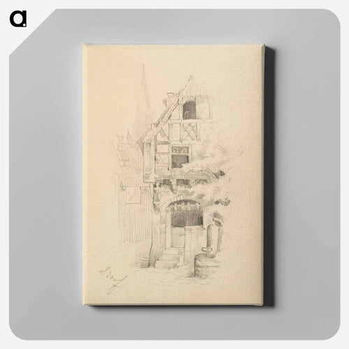 Ristikkotalo düsseldorfissa, taustalla kirkontornin kärki - アンダース エクマン Canvas.