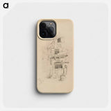 Ristikkotalo düsseldorfissa, taustalla kirkontornin kärki - アンダース エクマン Phone Case.