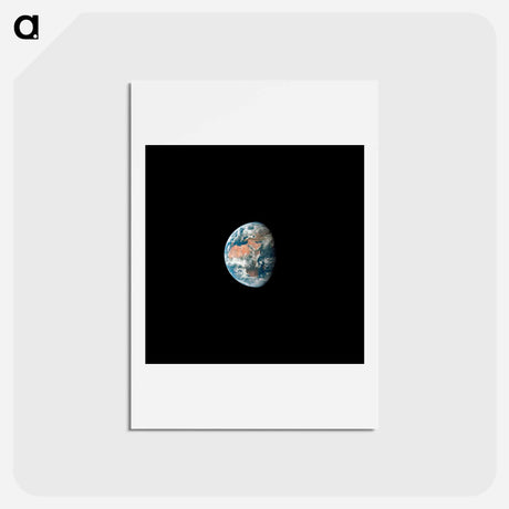 アートポストカード-View of Earth - アポロ月面着陸 Postcard.