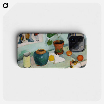 The ghost in the house stalls: Still life with a cat - オーガスト マッケ Phone Case.