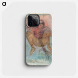 Naked witch spreading her legs, vintage nude illustration - Auguste Rodin Phone Case.