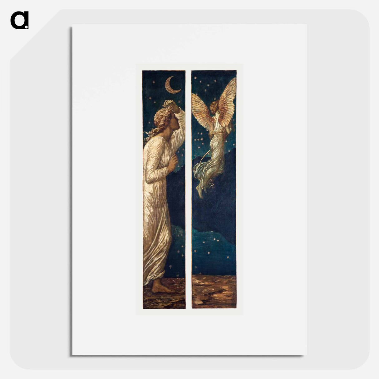 Cupid Flying away from Psyche - エドワード バーン ジョーンズ Poster.