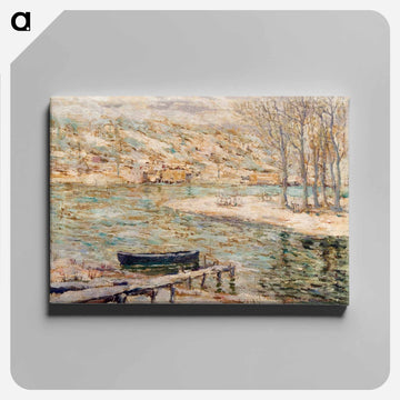 River Scene–Boat and Trees - アーネスト ローソン Canvas.