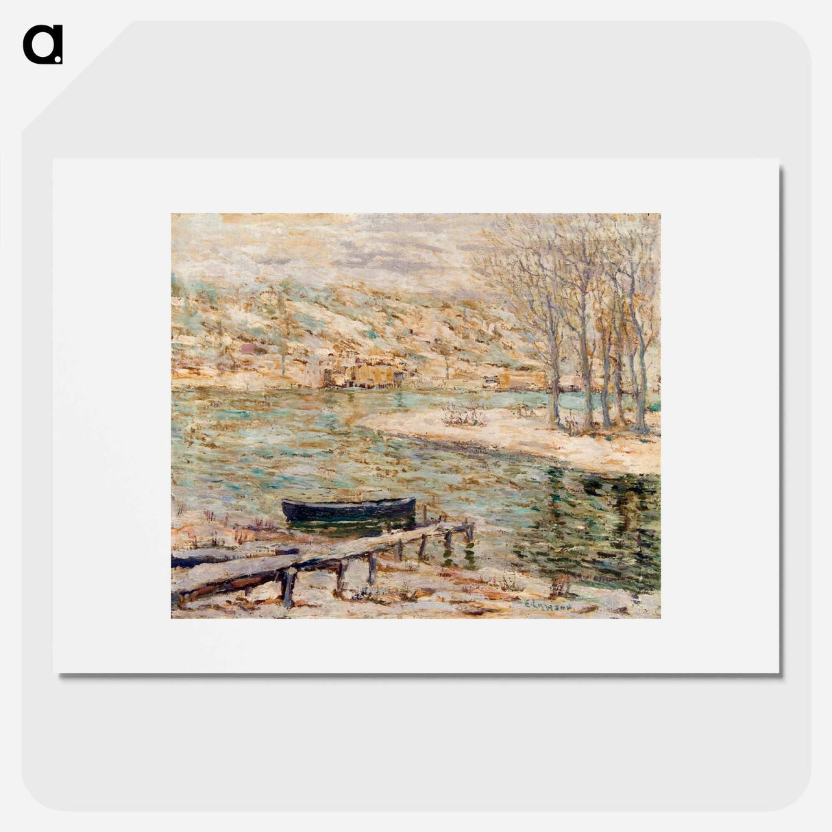 River Scene–Boat and Trees - アーネスト ローソン Poster.