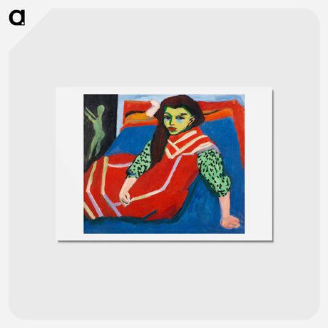 アートポストカード-Seated Girl - エルンスト ルートヴィヒ キルヒナー Postcard.