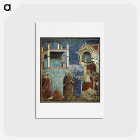 アートポストカード-The Trial by Fire, St. Francis offers to walk through fire, to convert the Sultan of Egypt - ジョット ディ ボンドーネ Postcard.