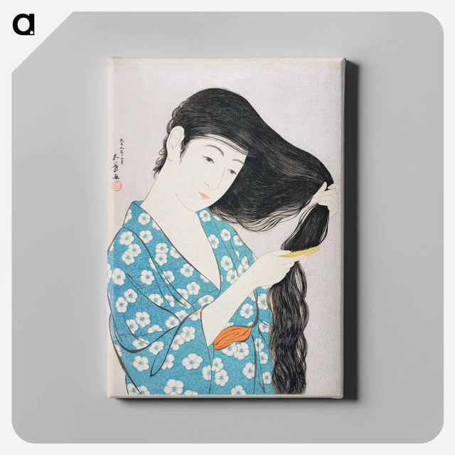 アートパネル-Woman Combing Her Hair
 - 橋口 五葉 Canvas.