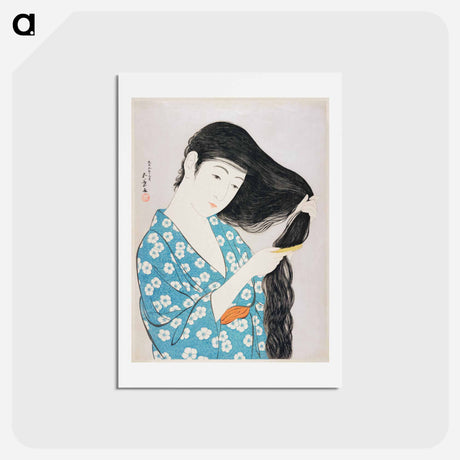 アートポストカード-Woman Combing Her Hair
 - 橋口 五葉 Postcard.
