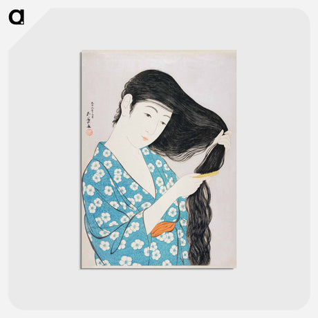 アートポストカード-Woman Combing Her Hair
 - 橋口 五葉 Postcard.