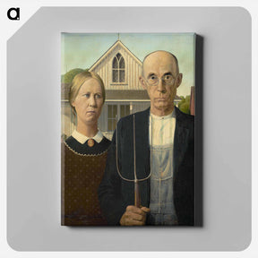 アートパネル-American Gothic - グラント ウッド Canvas.