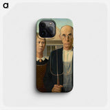 American Gothic - Grant Wood Phone Case.