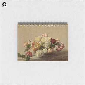 アートメモ帳-Bowl of Roses on a Marble Table - アンリ ファンタン ラトゥール Memo.