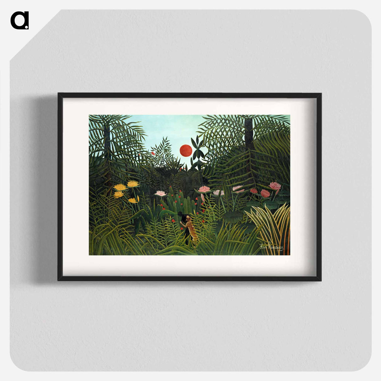 Virgin Forest with Sunset - アンリ ルソー Poster.