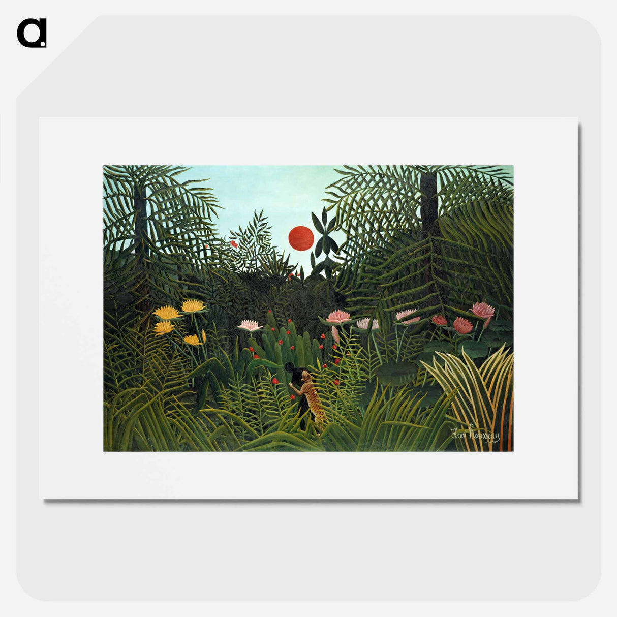 Virgin Forest with Sunset - アンリ ルソー Poster.
