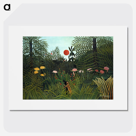 Virgin Forest with Sunset - Henri Rousseau Poster.