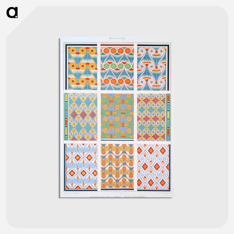 アートポストカード-Ceiling Ornamentation: Flowered Posts
 - エジプト美術史 Postcard.
