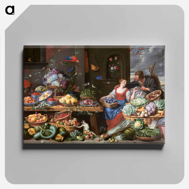 アートパネル-Fruit and Vegetable Market with a Young Fruit Seller
 - ヤン ファン ケッセル Canvas.