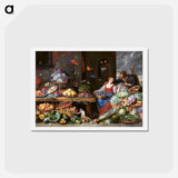 アートポストカード-Fruit and Vegetable Market with a Young Fruit Seller
 - ヤン ファン ケッセル Postcard.