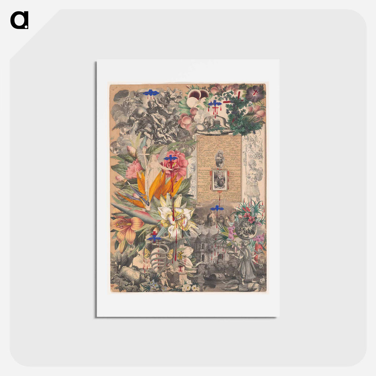 アートポストカード-A Blood Collage
 - ジョン ビングリー ガーランド Postcard.