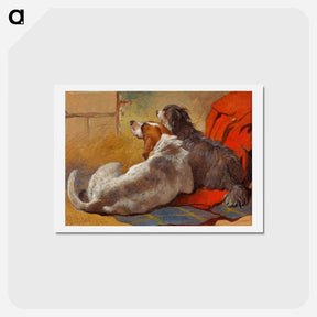アートポストカード-Hound and Collie
 - ジョン フレデリック ヘリング Postcard.