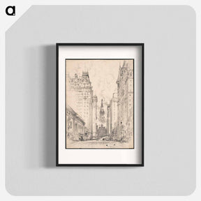 アートポスター-Looking up Broad Street from Spruce Street
 - ジョセフ ペネル Poster.