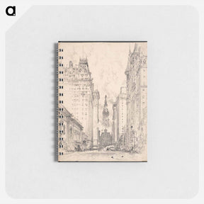 アートメモ帳-Looking up Broad Street from Spruce Street
 - ジョセフ ペネル Memo.