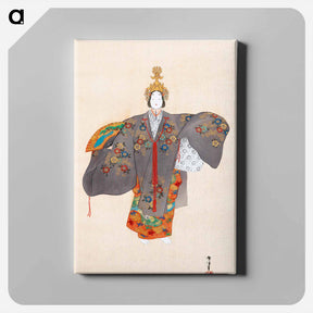 アートパネル-Japanese woman vintage painting by Kamisaka Sekka - 神坂 雪佳 Canvas.