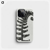 Polystichum Munitum (Prickly Shield–Fern) Leaf enlarged 6 times from Urformen der Kunst by Karl Blossfeldt - カール ブロスフェルト Phone Case.