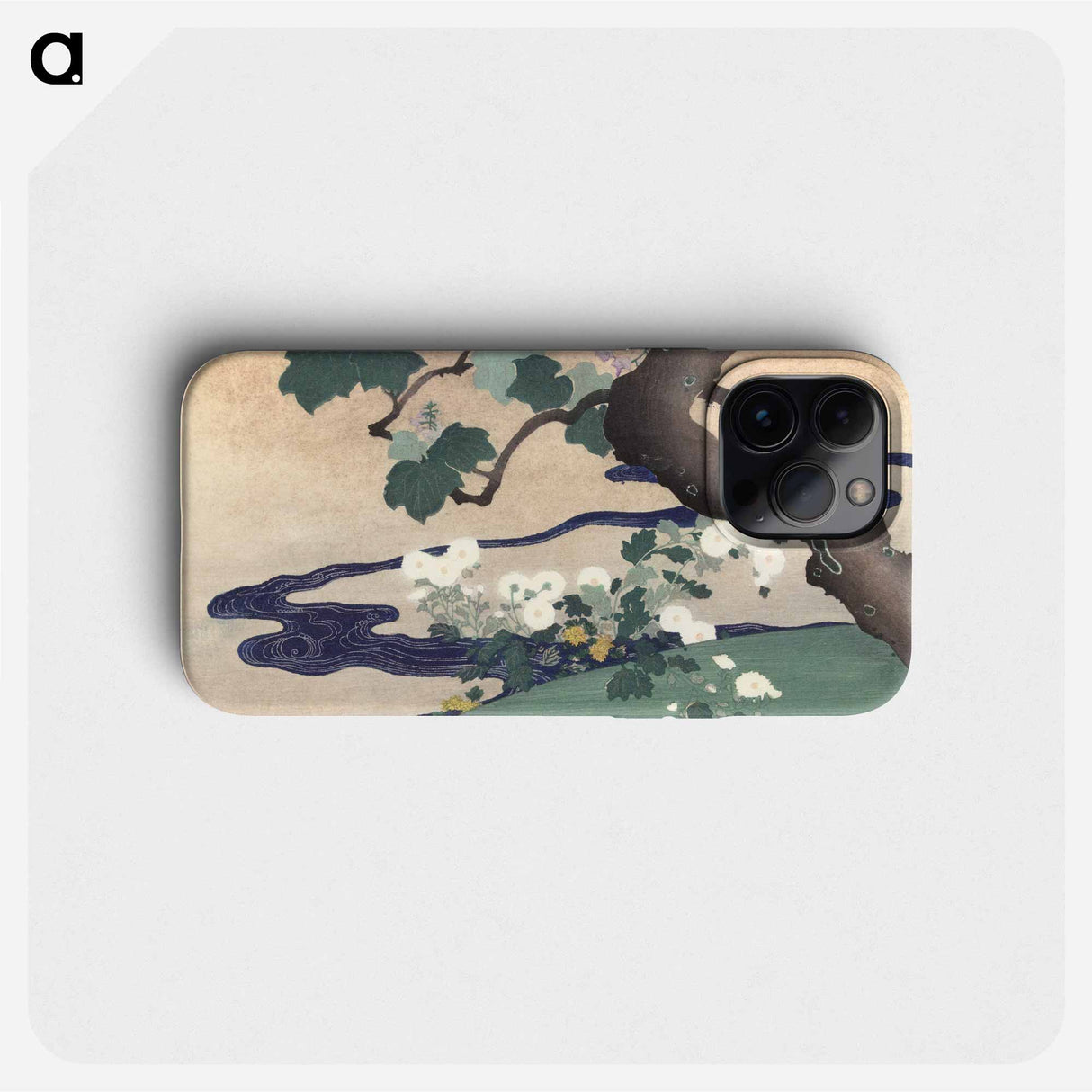 Tree and chrysanthemums - Tsukioka Kogyo Phone Case.