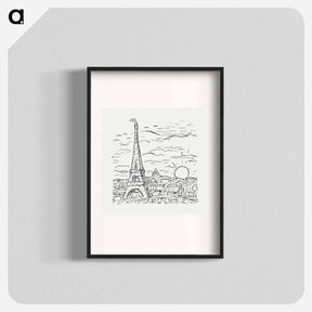 アートポスター-View of the Eiffel Tower in Paris - レオ ヘステル Poster.
