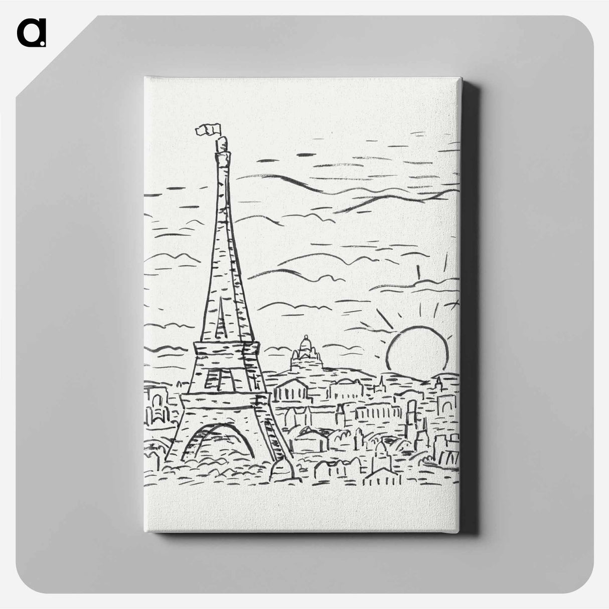 View of the Eiffel Tower in Paris - レオ ヘステル Canvas.