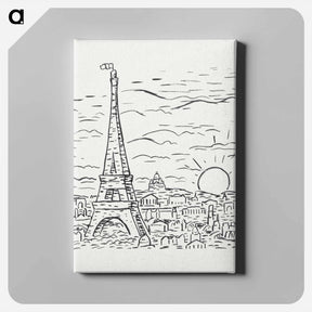 アートパネル-View of the Eiffel Tower in Paris - レオ ヘステル Canvas.