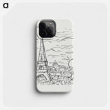 View of the Eiffel Tower in Paris - レオ ゲステル Phone Case.