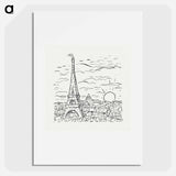 View of the Eiffel Tower in Paris - レオ ヘステル Poster.